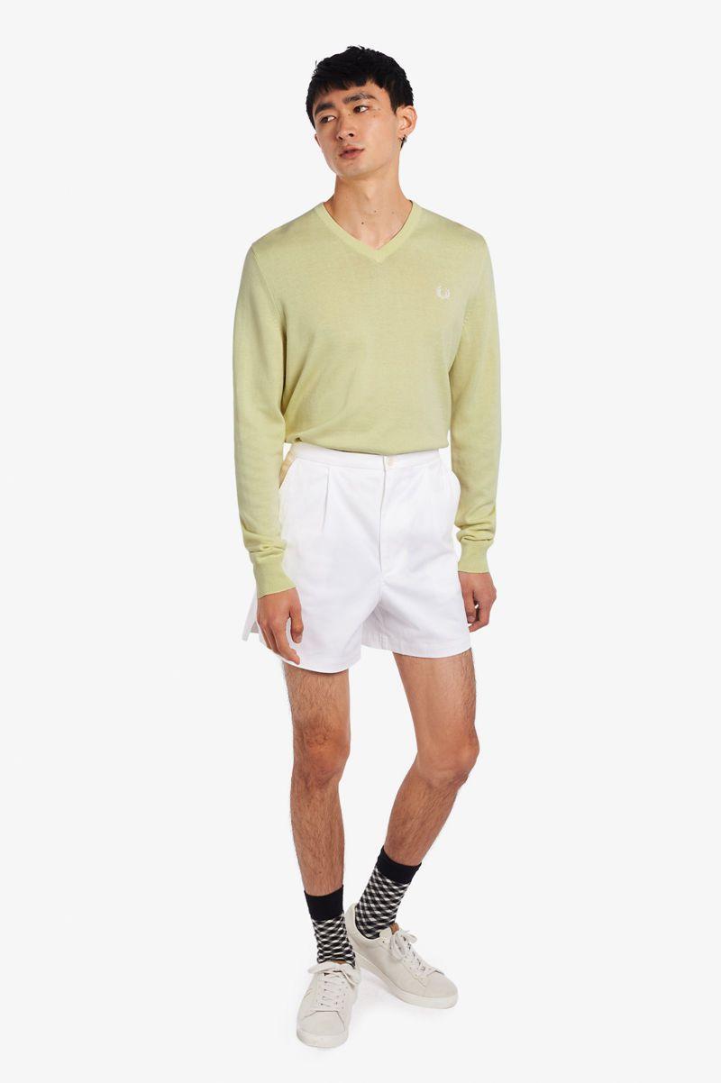 Green Fred Perry Classic V-Neck Jumper Men's Knitwear | PH 1295XYUF